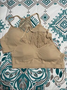 Maurices Lace-Back Seamless Bralette in Nude-Tan